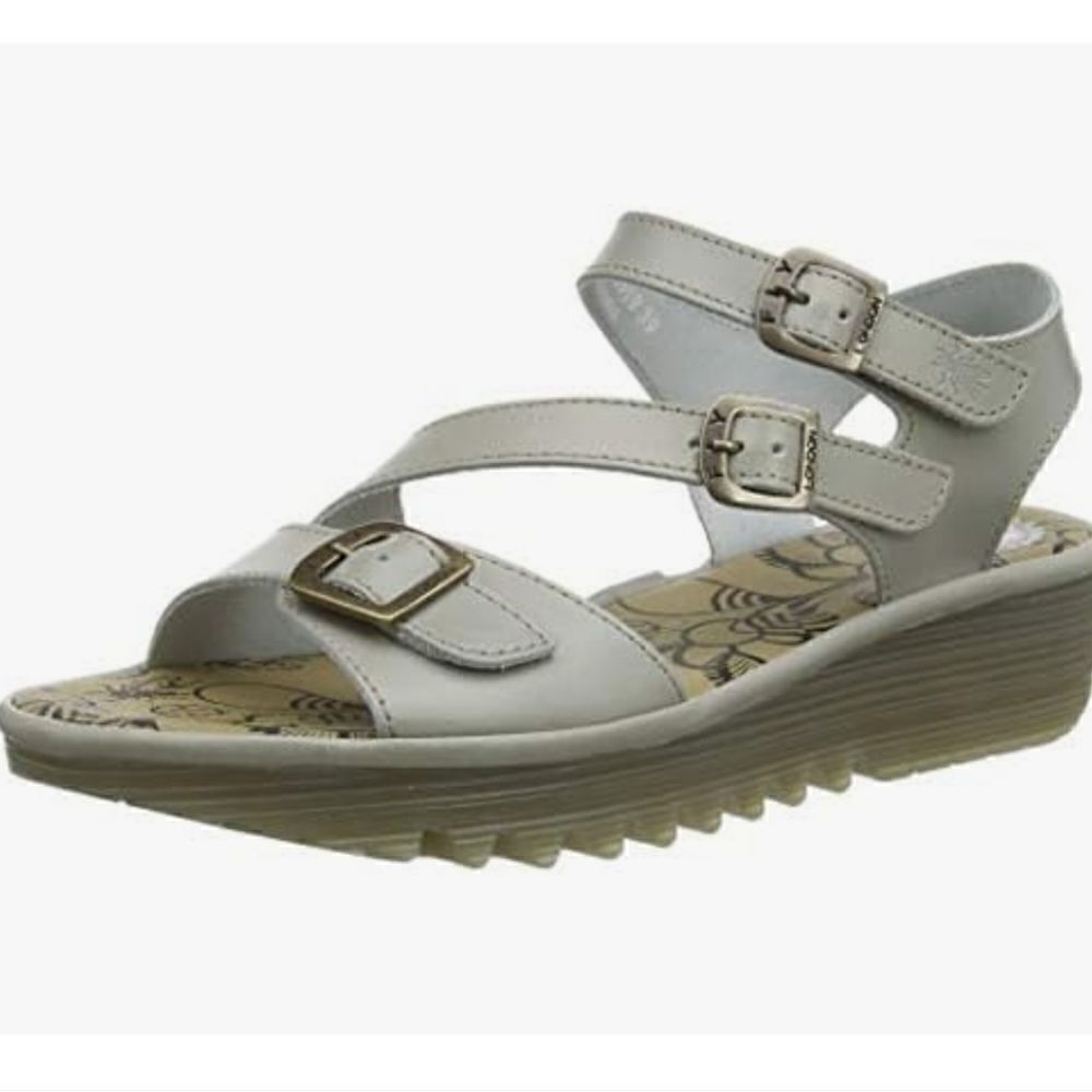 Fly London Women's ELIT141FLY Open Toe Sandals Grey/Taupe 8 8.5 39